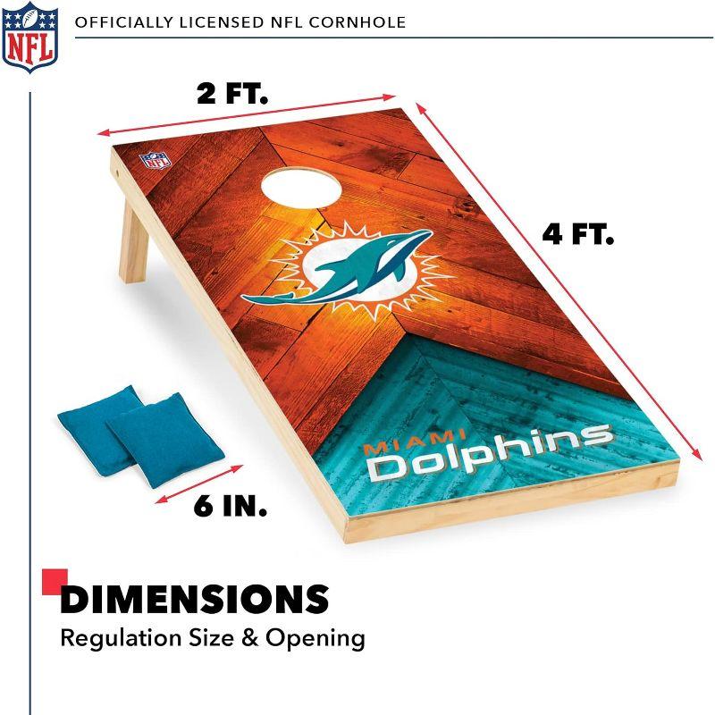 NFL Miami Dolphins 2'x4' Wood Cornhole Set