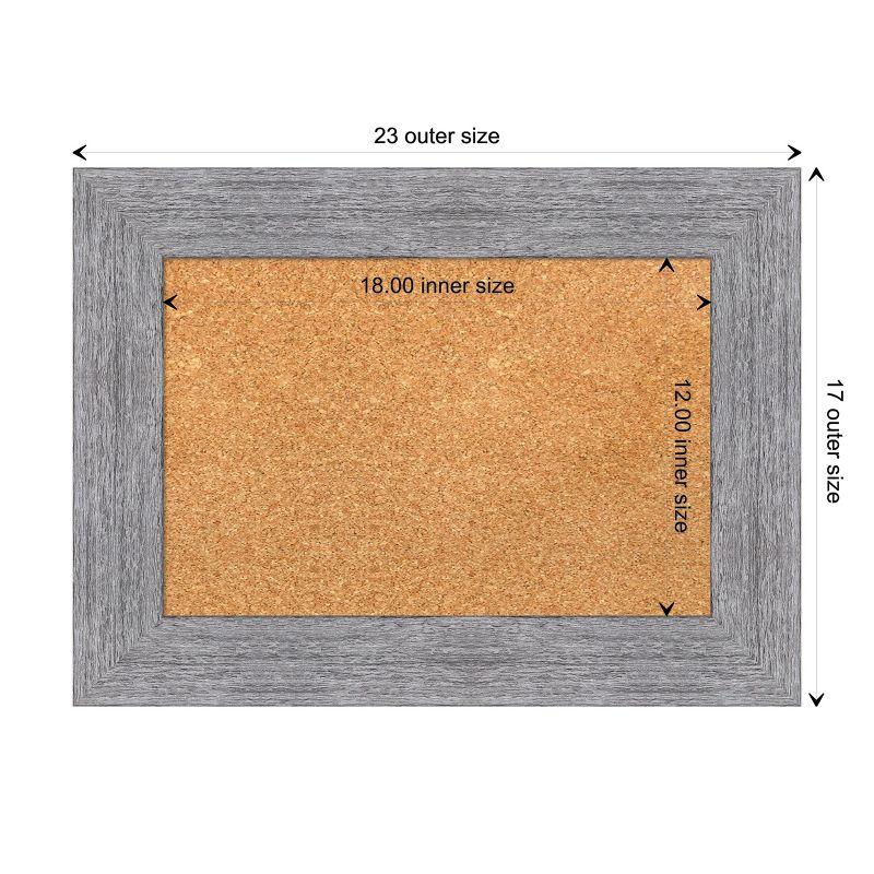 Amanti Art Natural Cork Board Framed Bark Rustic Grey Bulletin Board 23 in. x 17 in.
