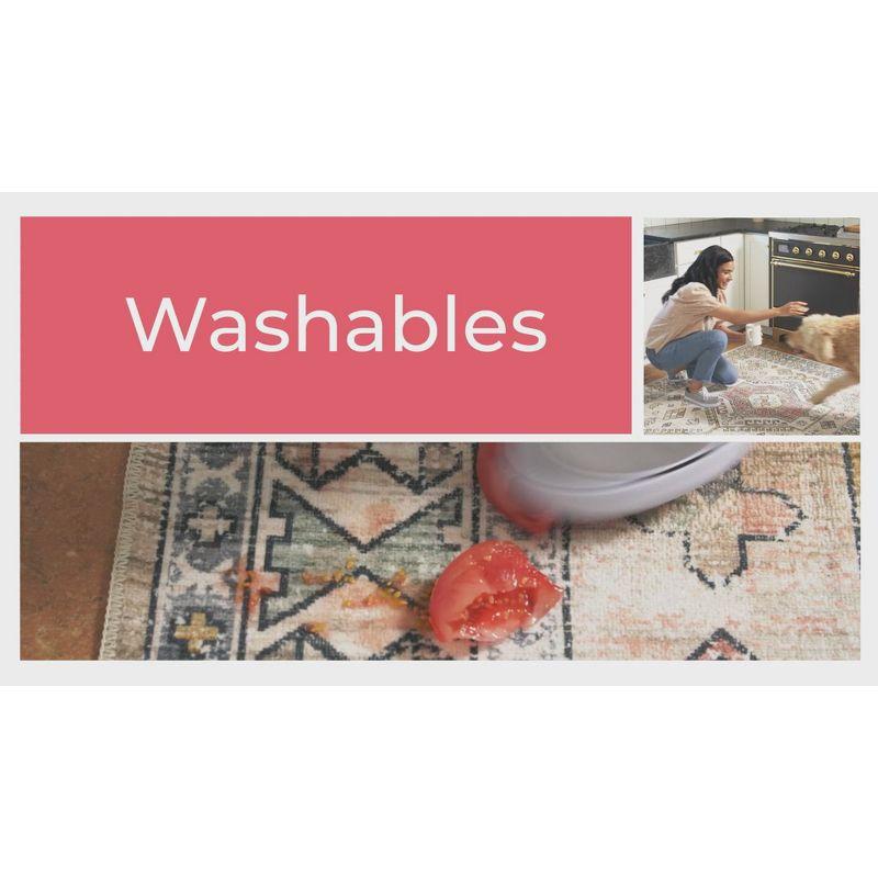 Nuloom Malena Bordered Pet Friendly Machine Washable Area Rug, 5' x 8', Light Grey