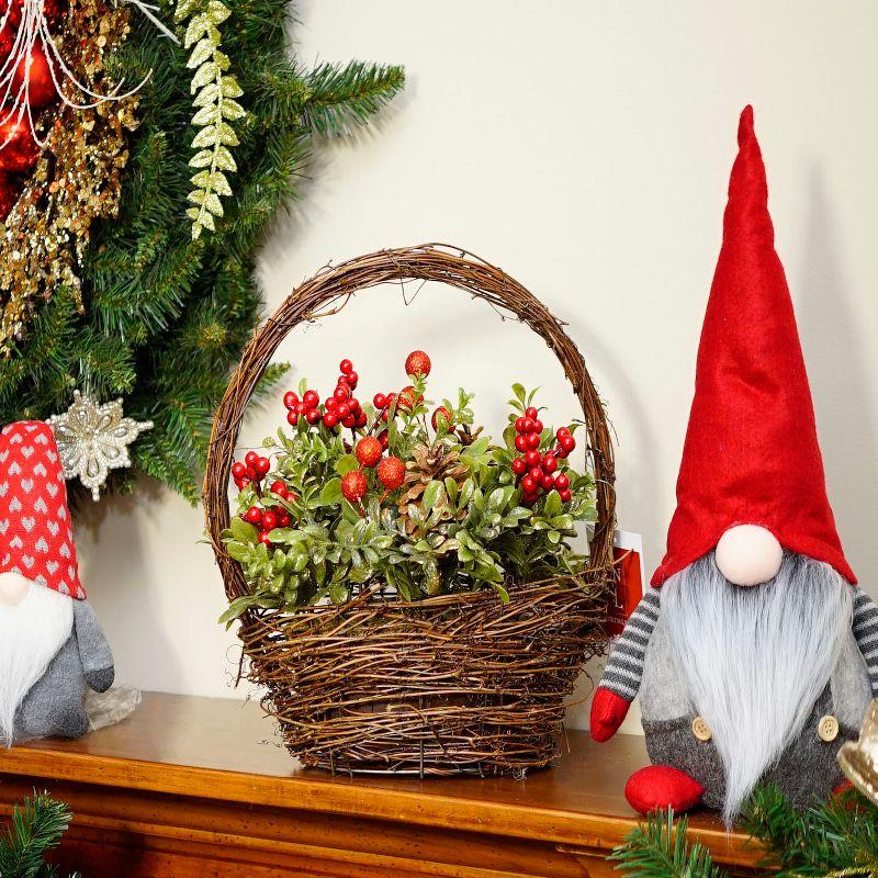 Northlight Seasonal 12" Red and Green Pine Cones Berries Christmas Tabletop Decoration | Wayfair