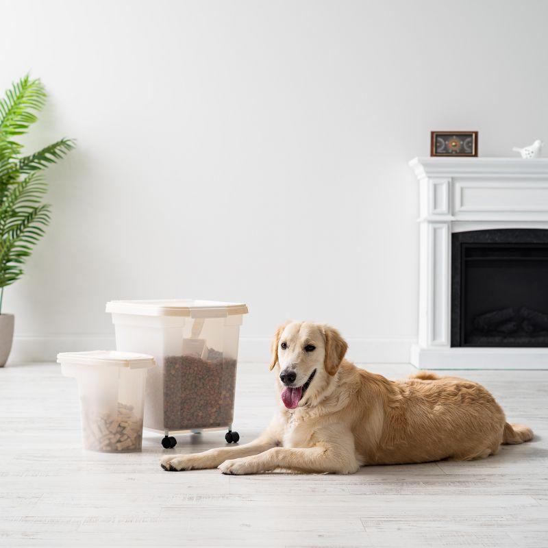 White Airtight Plastic Pet Food Container Combo with Scoop