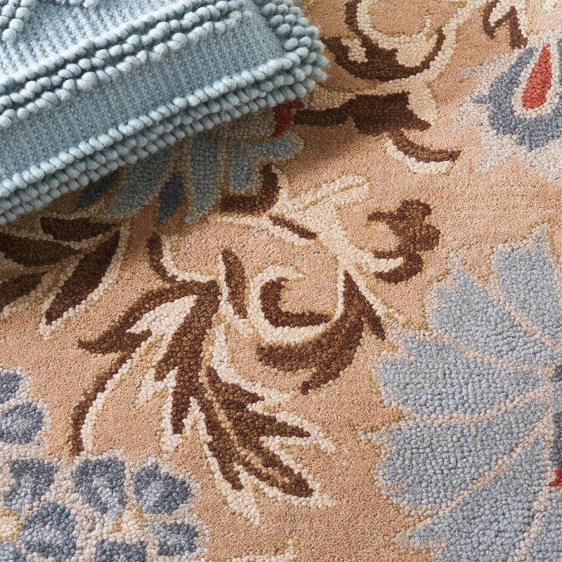Blossom BLM912 Hand Hooked Area Rug - Beige/Multi - 6'x6' - Safavieh.