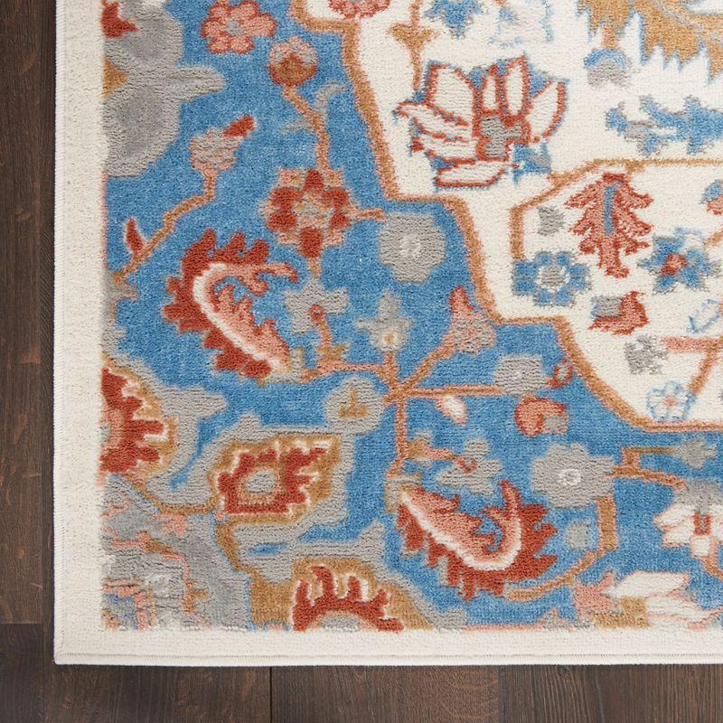 Nourison Elation Floral Medallion Indoor Rug Ivory Blue 7'10" x 9'10"