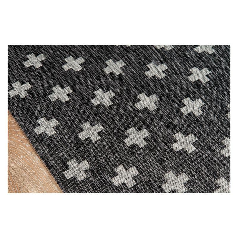 Charcoal Geometric Easy-Care Synthetic Area Rug 5'3" x 7'6"