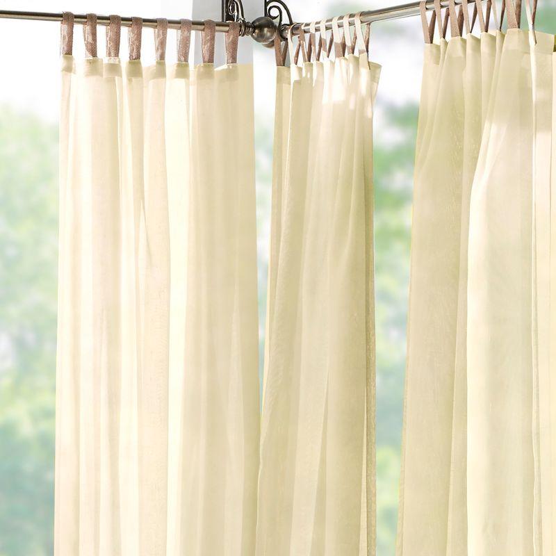 Gracie Oaks Janig Solid Sheer Tab Top Single Indoor/Outdoor Curtain Panel