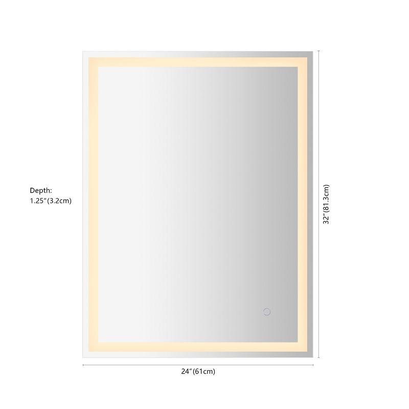 Pax Small Rectangular Frameless Antifog Front/Back-Lit Wall Bathroom Vanity Mirror with Smart Touch - JONATHAN Y