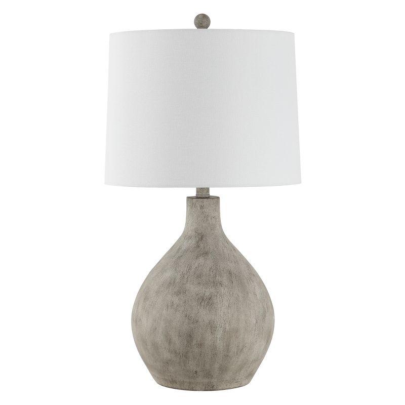 Tolen 26.25" Distressed Grey Ceramic Table Lamp with White Shade