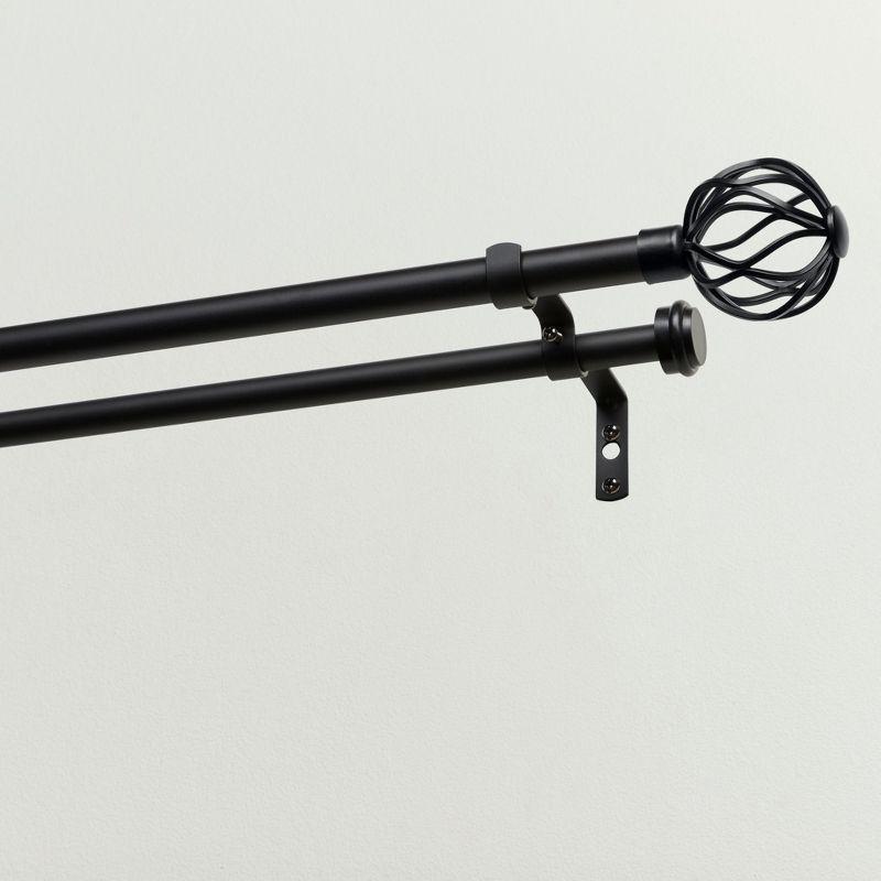 Amalgamated Textiles Ogee Double Window Curtain Rod and Finial Set