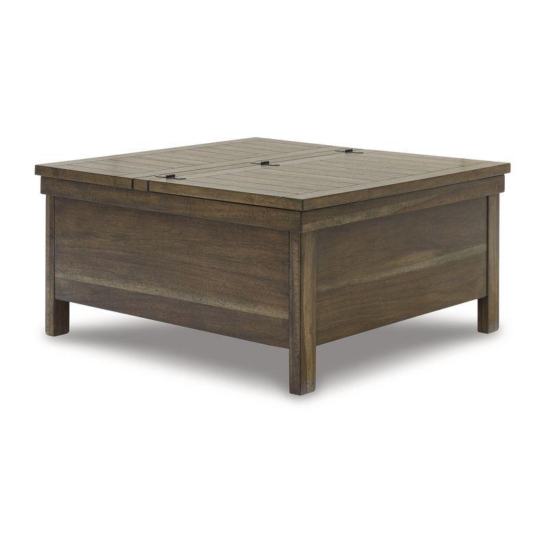 Dark Acacia Lift-Top Cocktail Table with Storage