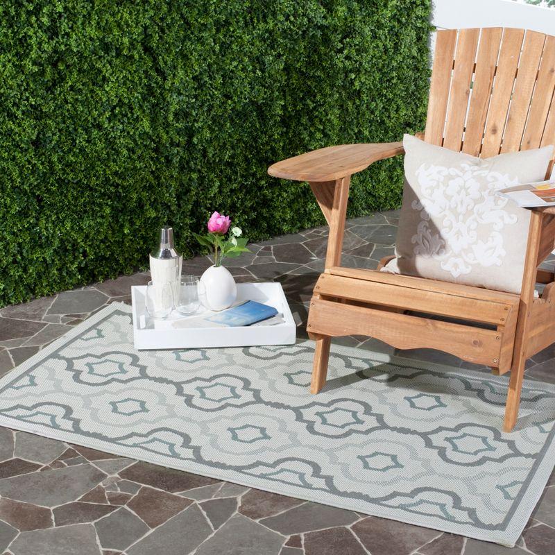 Courtyard Brookstone CY7938 UV & Stain Resistant Non-Shedding Power Loomed Indoor/Outdoor Accent Rug - Light Grey/Anthracite - 2'7"x5' - Safavieh