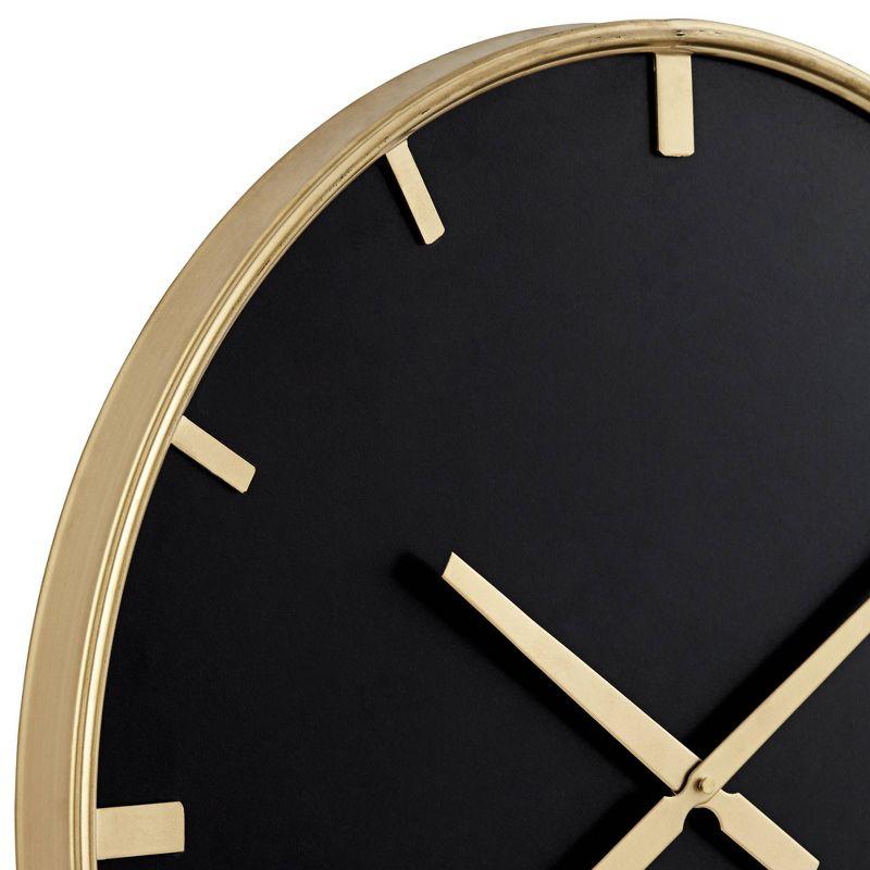 River Parks Studio Canterbury Gold and Glossy Black 23 1/2" Round Wall Clock