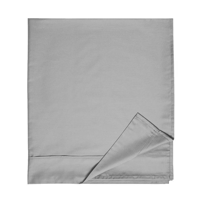 Flat Sheet Only, 400 Thread Count 100% Cotton Sateen, Soft & Durable by California Design Den - Light Gray, King