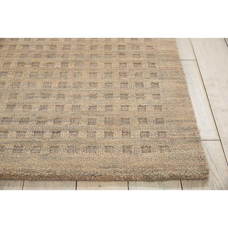 Handmade Latte Wool Rectangular 4' x 6' Area Rug