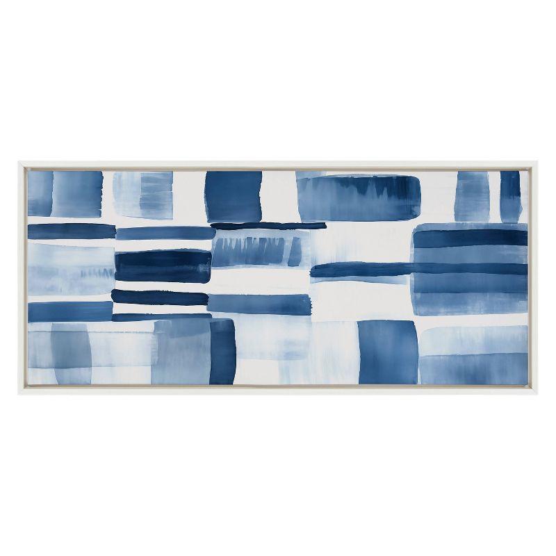 Kate & Laurel All Things Decor 18"x40" Sylvie Coastal Abstract Framed Canvas by Amy Lighthall White