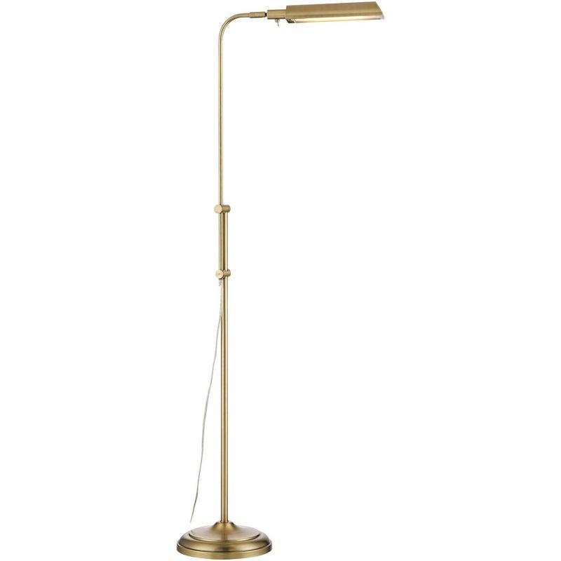 360 Lighting Culver Traditional Pharmacy Floor Lamp Standing 57" Tall Plated Aged Brass LED Adjustable Metal Shade for Living Room Reading Bedroo