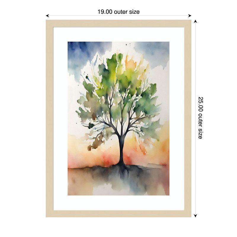 Amanti Art Tree of colour by Sally Ann Moss Wood Framed Wall Art Print