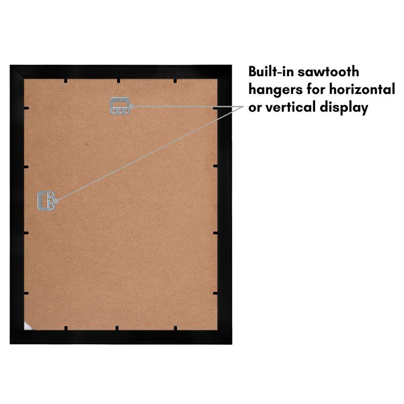 Americanflat 11x14 Picture Frame in Black - Displays 5x7 With Mat and 11x14 Without Mat - Composite Wood with Shatter Resistant Glass