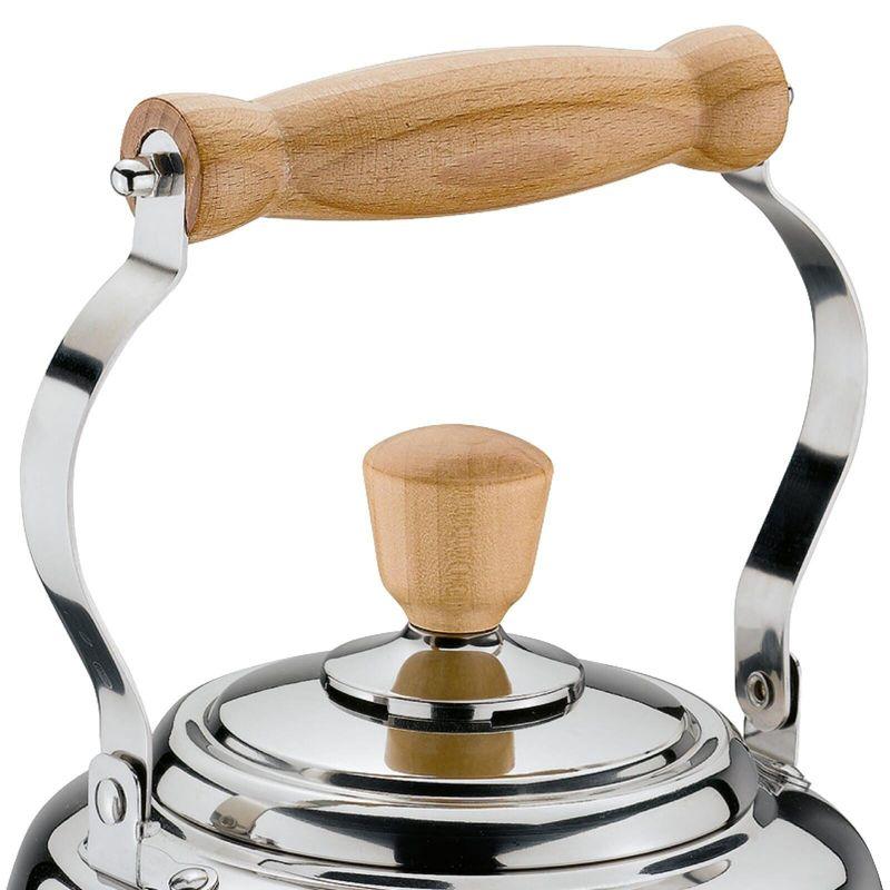 Cilio Tradition Stainless Steel Whistling Kettle with Wood Handle