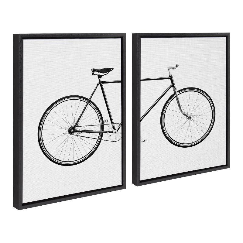 Kate and Laurel Sylvie Bicycle Framed Canvas by Simon Te of Tai Prints