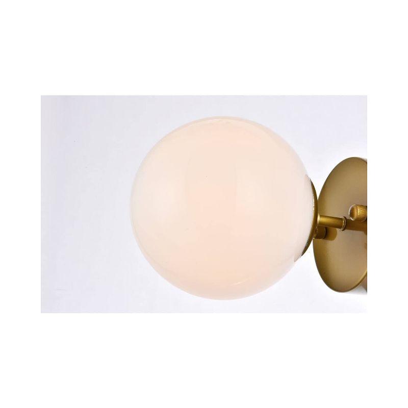 Elegant Lighting Mimi six inch dual flush mount and bath sconce in brass with frosted glass