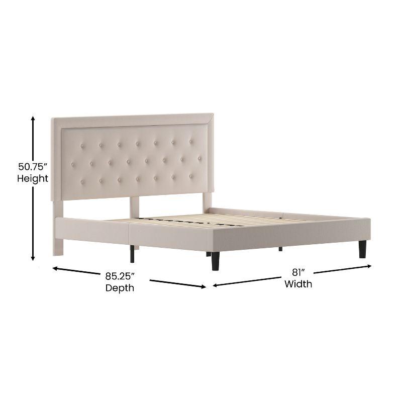 Flash Furniture Roxbury Panel Tufted Upholstered Platform Bed