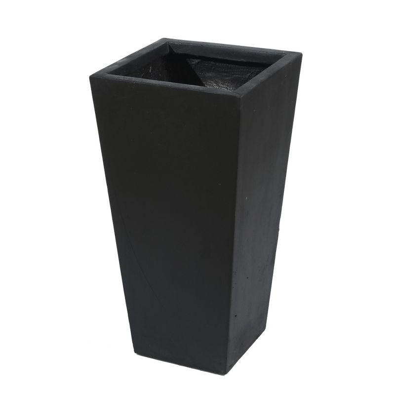 LuxenHome Square Tapered 24.2" Tall Planter Black