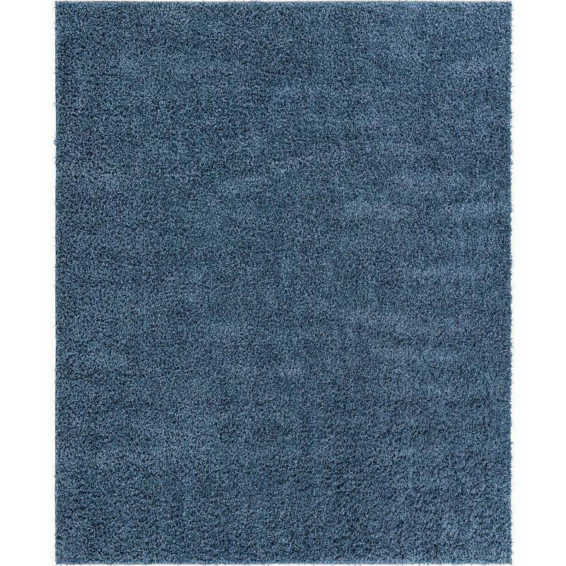 Marine Blue Braided Shag 8' x 10' Synthetic Area Rug