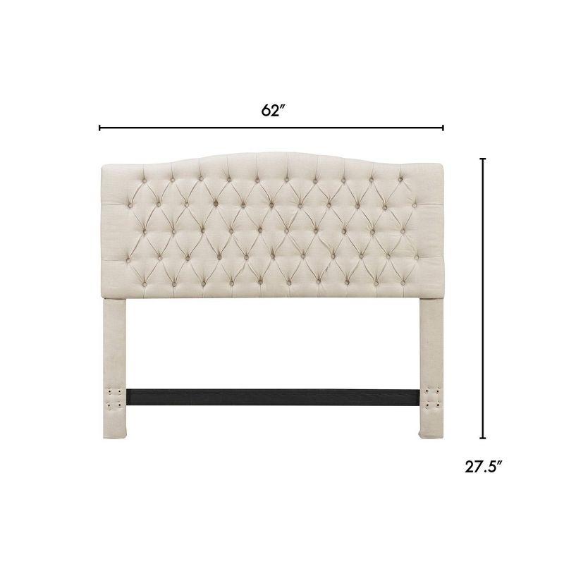 Elle Decor Celeste Tufted Upholstered Padded Headboard with Contemporary Button Tufting