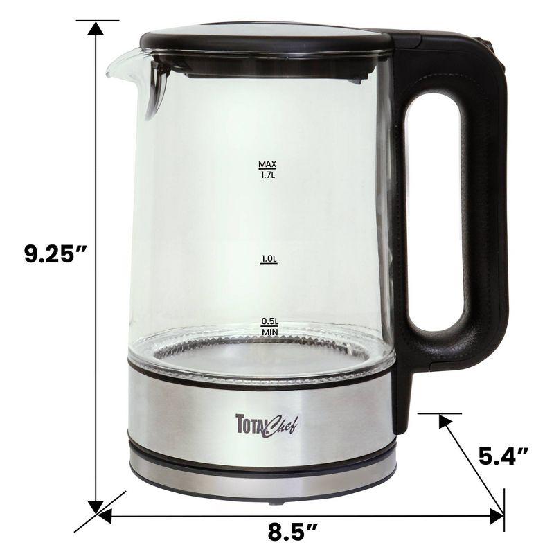 Total Chef 1.7L Glass Electric Kettle with LED Light