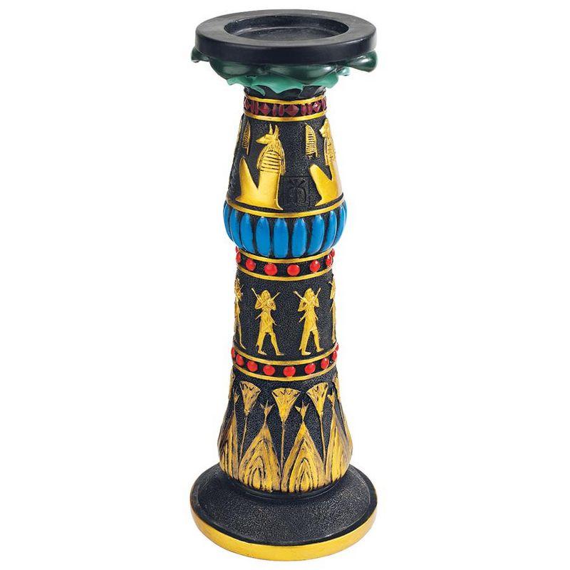 Luxor Temple Rameses 9'' Black and Gold Egyptian Candlestick