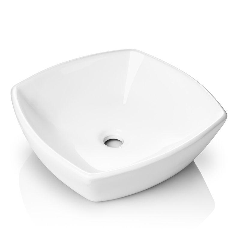 Miligore 16'' White Ceramic Square Bathroom Sink