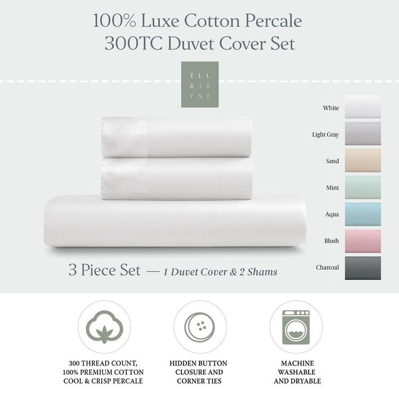 EJ Classic Premium 100% Cotton Duvet Cover Set, Breathable, Crisp, and Cool