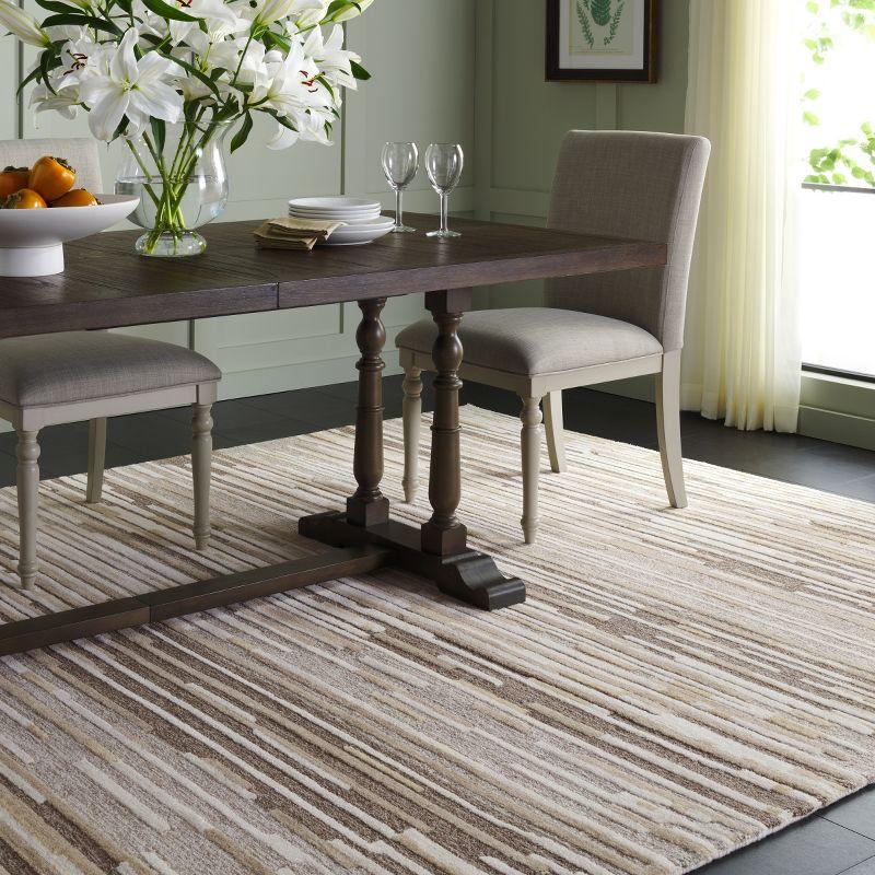 Martha Stewart Martha Stewart 300 Hand Tufted Wool/Cotton with Latex Abstract Rug in Brown/Beige
