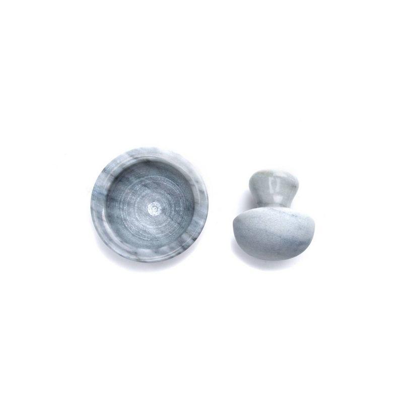 2pc Marble Mortar and Pestle White - Fox Run: 4" Pinch Bowl Set, Hand Wash, 4.25" Height, 2-Piece Marble Kitchen Tool