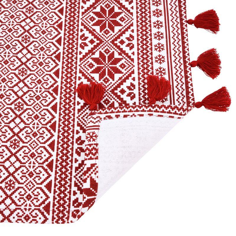 Saro Lifestyle Cotton Placemats With Christmas Pattern (Set of 4)