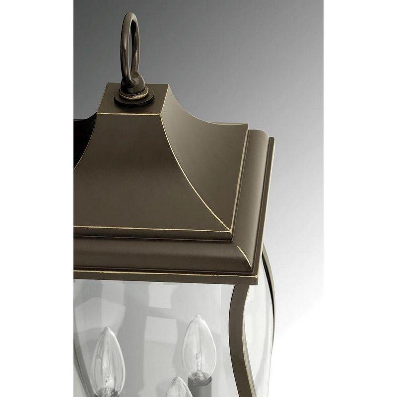 Progress Lighting, Township, 3-Light Post Lantern, Oil Rubbed Bronze, Etched Glass Shade