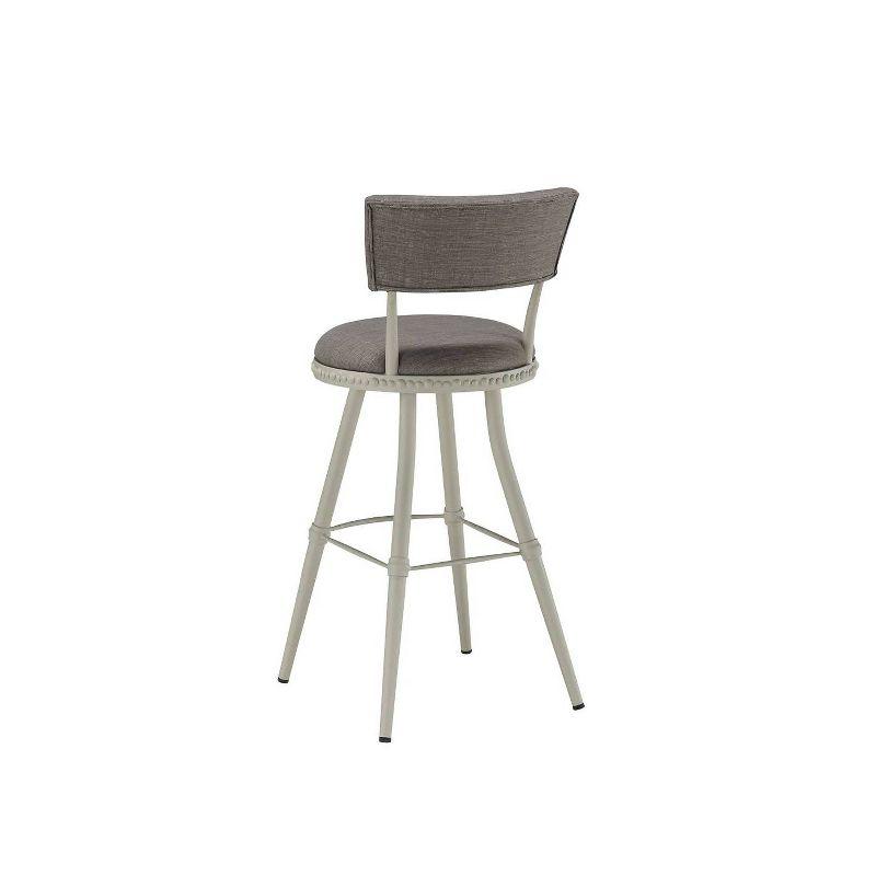 Gray Adjustable Swivel Metal Barstool with Padded Seat