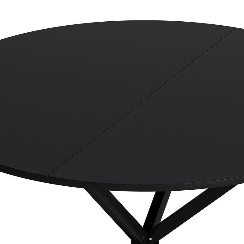 47.24'' Modern Dining Table, Round Dining Table With Metal Cross Legs And Removable Table Top For Living Room