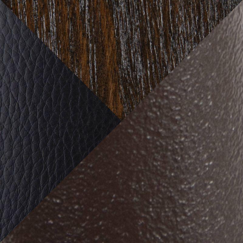 Set of 2 Riley Counter Height Barstools Walnut/Brown: Farmhouse Style, Swivel, Faux Leather - LumiSource