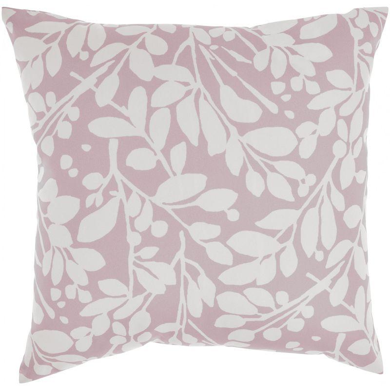 Blush and White Reversible Geometric Leaf 20" Square Throw Pillow