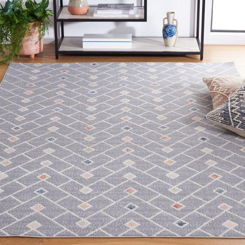 Blair 5'3" x 7'6" Grey Multi Synthetic Washable Non-Slip Area Rug