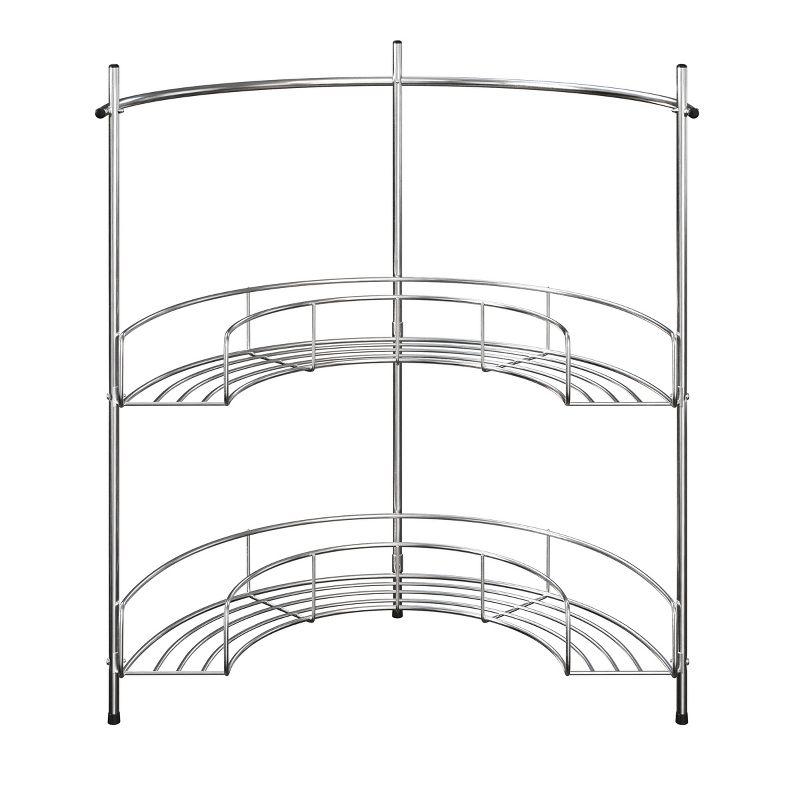 Lavish Home Pedestal Under Sink Organizer, Silver