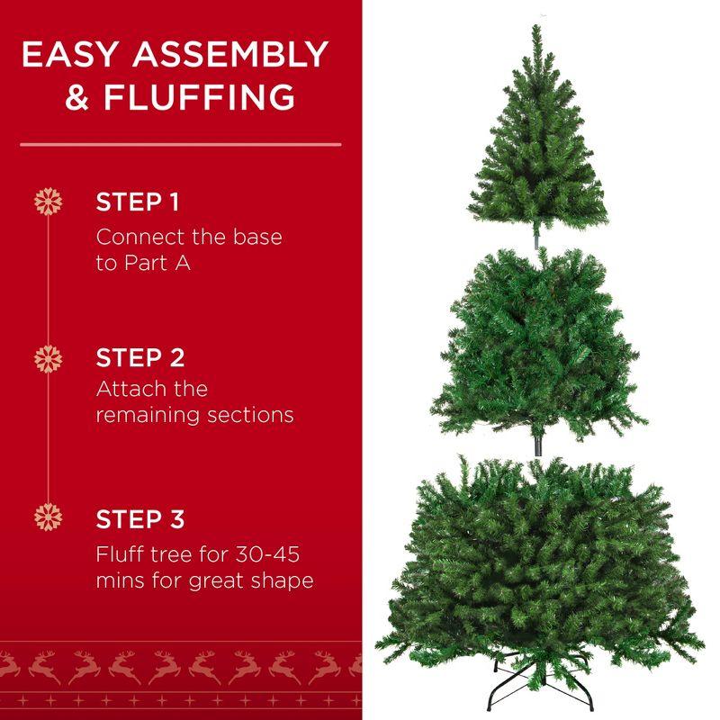 Best Choice Products 6ft Pre-Lit Spruce Hinged Artificial Christmas Tree w/ 250 Incandescent Lights, Foldable Stand