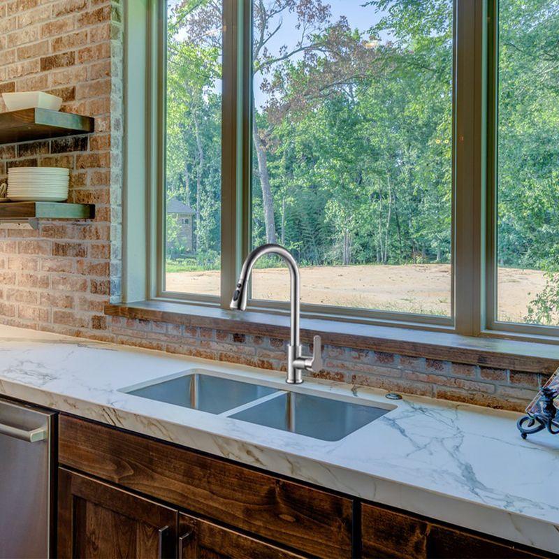 Cobbe 3-Function Single Handle Pull-Down Kitchen Faucet with Deck Plate