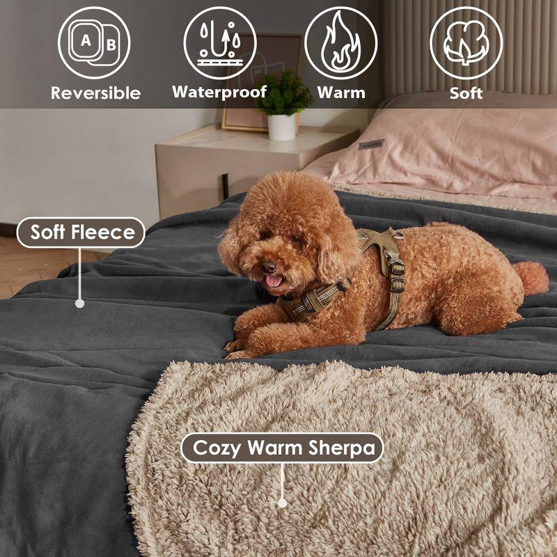 Kritter Planet Waterproof Blanket for Dogs, 80x60 Inches, Gray