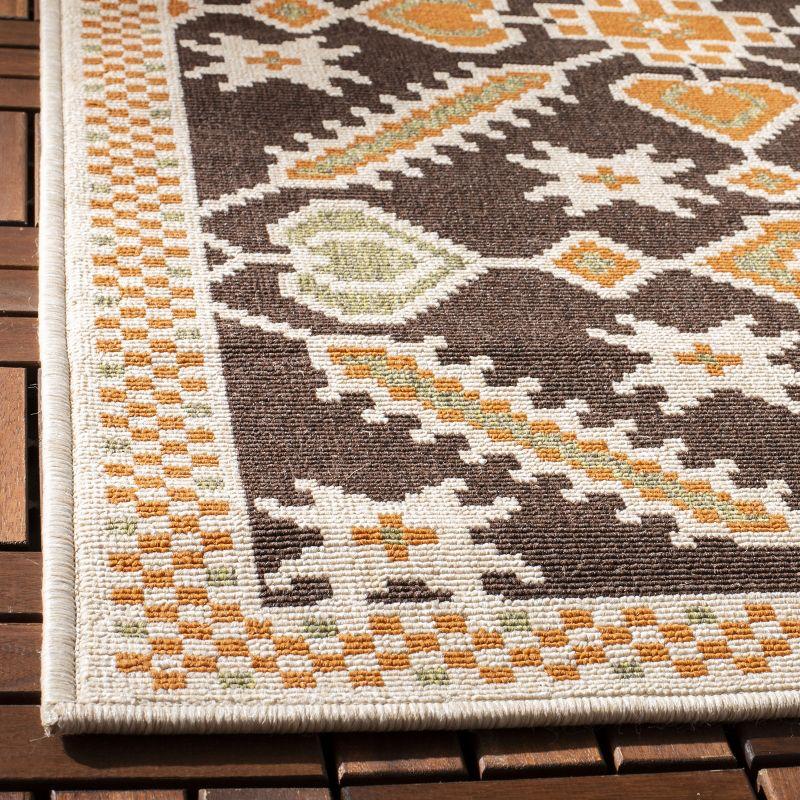 Veranda VER098 Power Loomed Indoor/Outdoor Accent Rug - Chocolate/Terracotta - 2'7"x5' - Safavieh