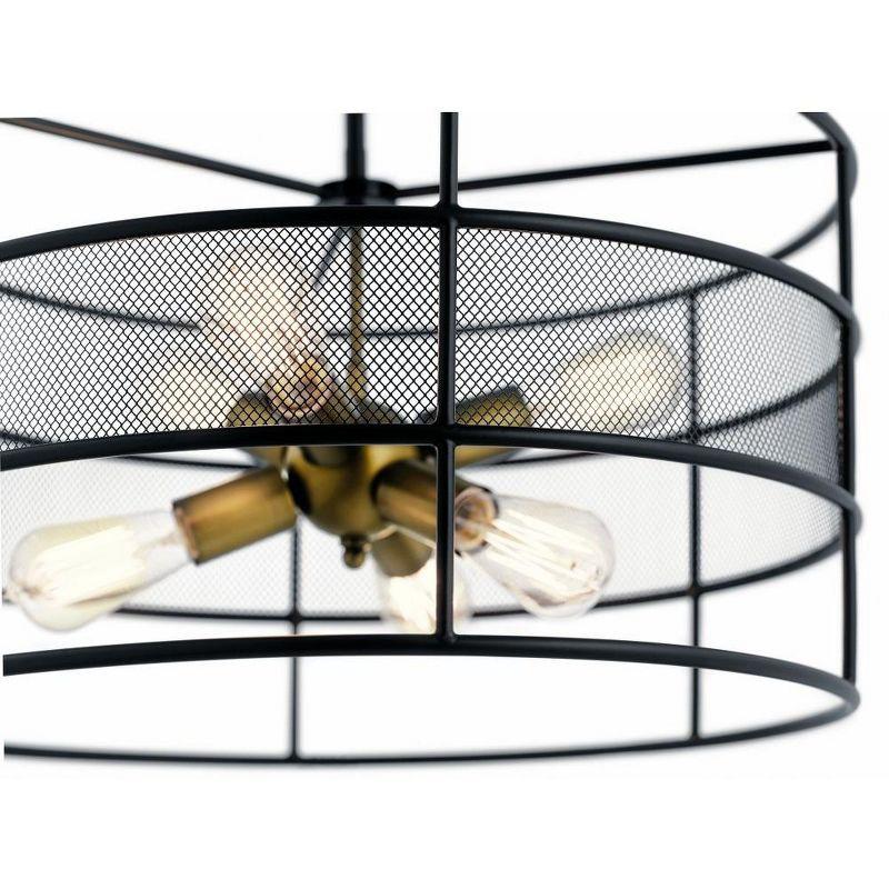 Black Cage 22" Modern Industrial Ceiling Pendant