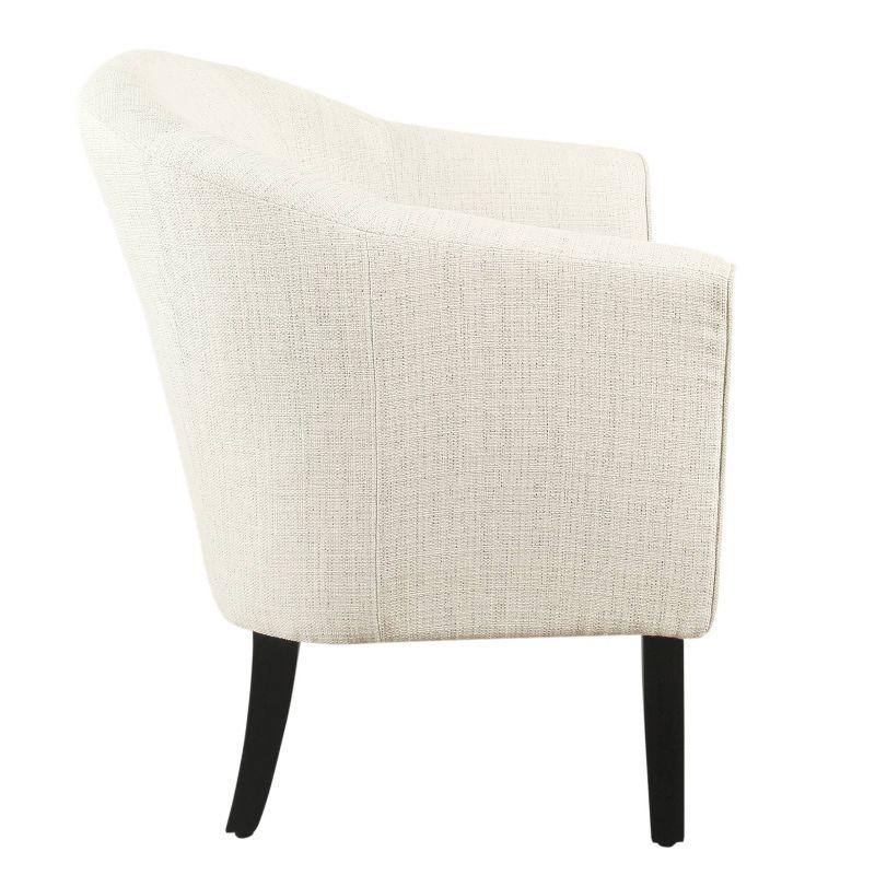 Modern White and Black Barrel Accent Chair