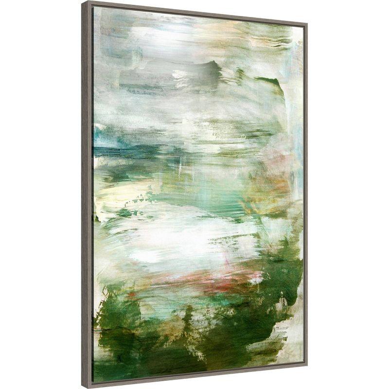 23"x33" Garden Dreams by Hope Bainbridge Framed Canvas Wall Art Print - Amanti Art: Abstract Botanical Decor