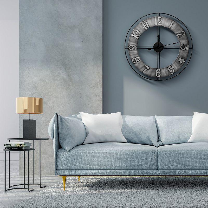 Sorbus 24" Distressed Industrial Round Metal Wall Clock